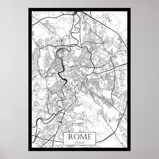 イタリア ローマ 地図 ポスター (正面)