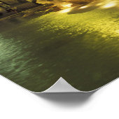 イタリア、ローマ。夜のトレヴィの泉。 ポスター (角)