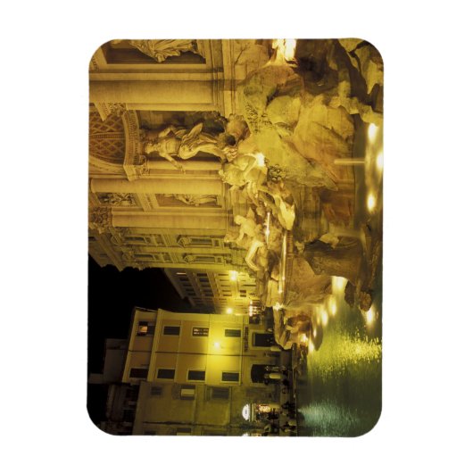 イタリア、ローマ。夜のトレヴィの泉。 マグネット (縦)