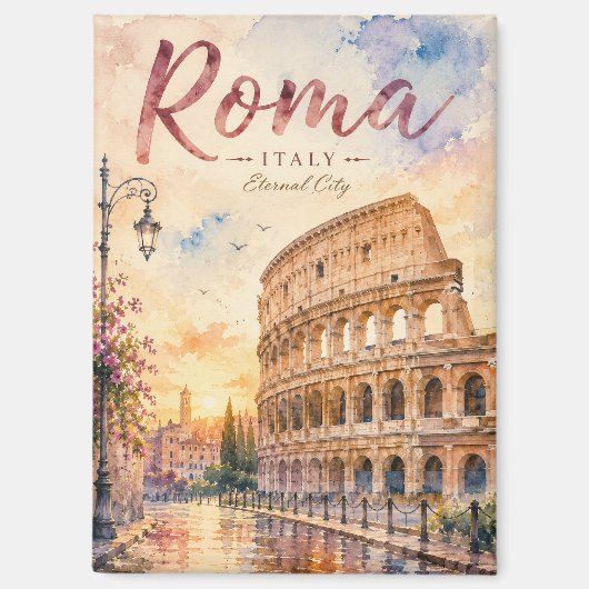 イタリア ローマ 水彩画 マグネット (正面)