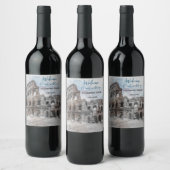 イタリア ローマ 水彩 ワインラベル – エレガント オーダーメイド (ボトル)