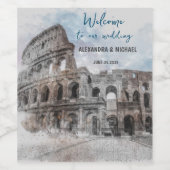 イタリア ローマ 水彩 ワインラベル – エレガント オーダーメイド (シングルラベル)