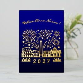 イタリア ローマ 花火 Felice+Anno+Nuovo 2027 ゴールド 箔シーズンカード