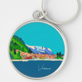 イタリア ヴァレンナ コモ湖 イラスト 旅行 キーホルダー
