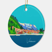 イタリア ヴァレンナ コモ湖 イラスト 旅行 セラミックオーナメント (左)