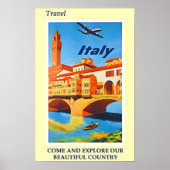 イタリア・ヴィンテージ旅行ポスター ポスター (正面)