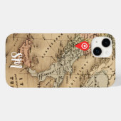 イタリア ヴィンテージ アンティーク マップ モノグラム バケーション Case-Mate iPhoneケース (裏面 (横))