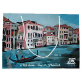 イタリア，ヴェニスのゴンドラ ラージペーパーバッグ (裏面)