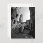 イタリア，ヴェネチア建築，橋と教会 ポストカード (正面/裏面)