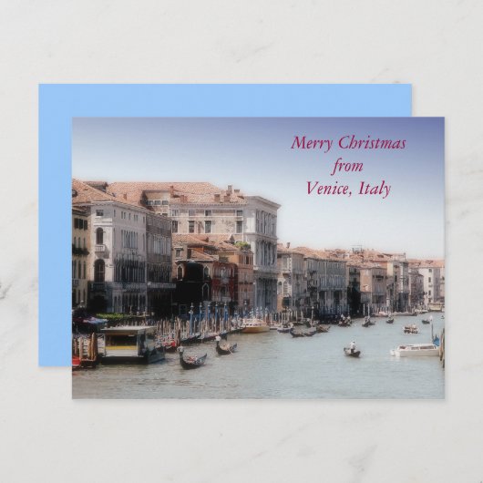 イタリア,ヴェネツィアからのメリークリスマス シーズンポストカード (正面/裏面)