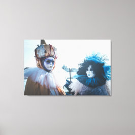 イタリア，ヴェネツィアのカーニバルマスクのカップル キャンバスプリント