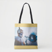 イタリア，ヴェネツィアのカーニバルマスクのカップル トートバッグ (正面)