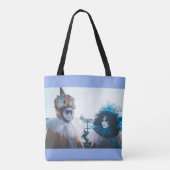 イタリア，ヴェネツィアのカーニバルマスクのカップル トートバッグ (裏面)