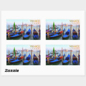 イタリア，ヴェネツィアのゴンドラ駅 長方形シール (シート)