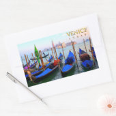 イタリア，ヴェネツィアのゴンドラ駅 長方形シール (封筒)