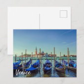 イタリア，ヴェネツィアのゴンドラ ポストカード (正面/裏面)