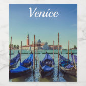 イタリア，ヴェネツィアのゴンドラ ワインラベル (シングルラベル)