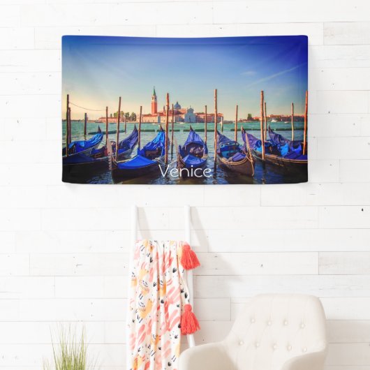 イタリア,ヴェネツィアのゴンドラ 横断幕 (インサイチュ)