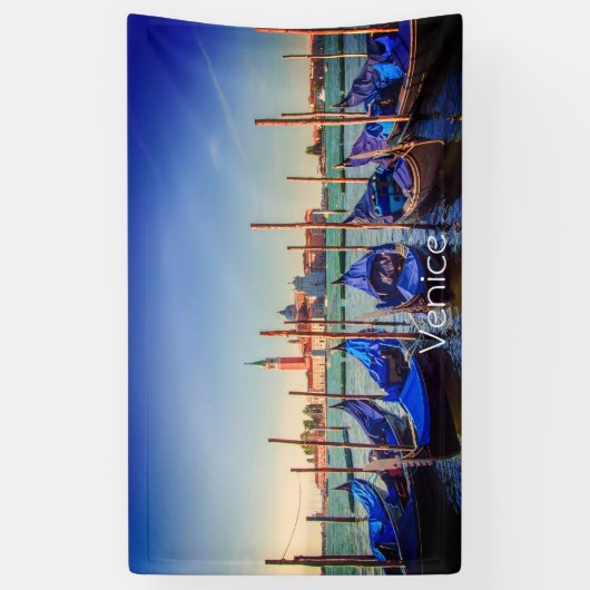 イタリア,ヴェネツィアのゴンドラ 横断幕 (縦)