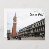 イタリア,ヴェネツィアのセントマルクスクエア 案内ポストカード (正面/裏面)