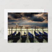 イタリア ヴェネツィアの並んだゴンドラ ポストカード (正面/裏面)