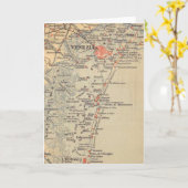 イタリア ヴェネツィアの古地図 カード (黄色い花)