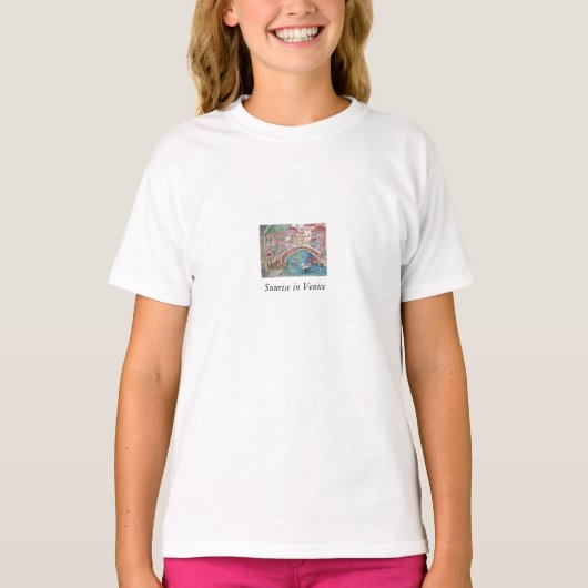 イタリア，ヴェネツィアの日の出 Tシャツ (正面)