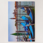 イタリア，ヴェネツィアの水上のゴンドラボート ジグソーパズル (縦)