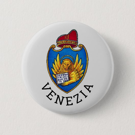 イタリア,ヴェネツィアの紋章 缶バッジ (正面)
