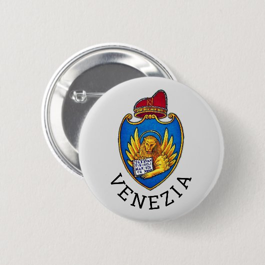 イタリア,ヴェネツィアの紋章 缶バッジ (正面&裏面)