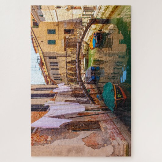 イタリア,ヴェネツィアの運河の美しい景色 ジグソーパズル (縦)