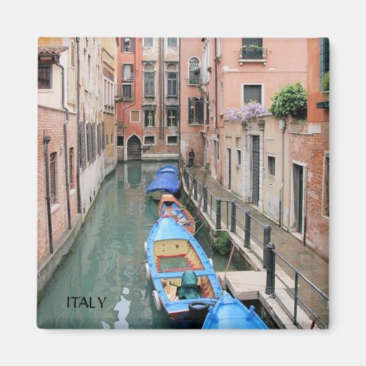 イタリア,ヴェネツィアの運河 マグネット (正面)