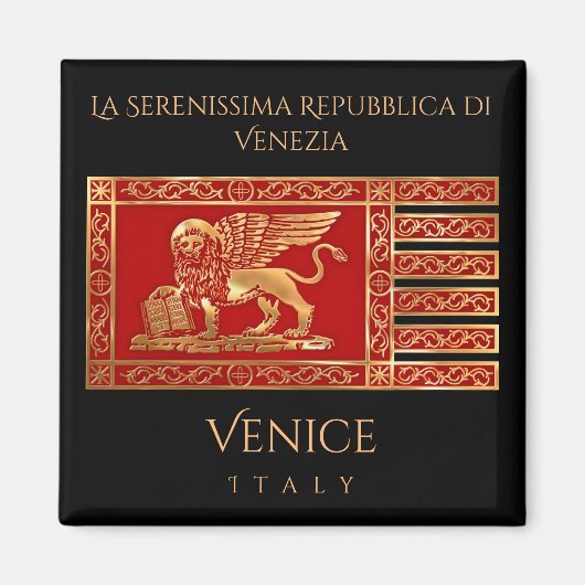 イタリア，ヴェネツィア国旗 マグネット (正面)