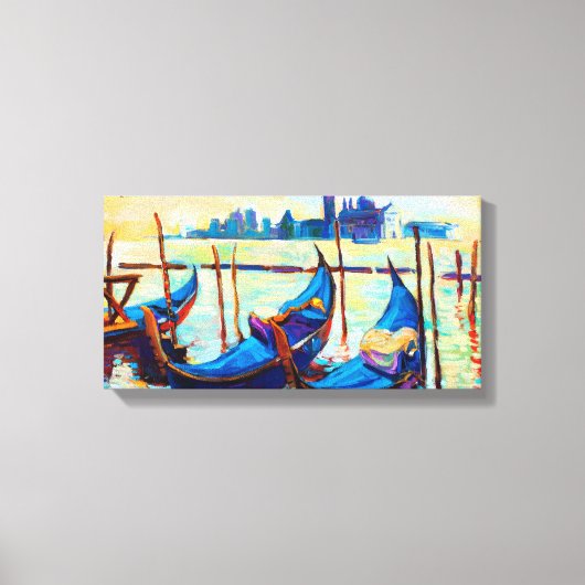イタリア，ヴェネツィア日没 キャンバスプリント (正面)