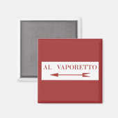 イタリア，ヴェネツィア通りサインVaporettへ マグネット (正面/裏面)