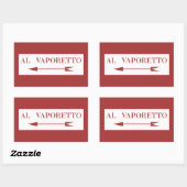 イタリア，ヴェネツィア通りサインVaporettへ 長方形シール (シート)