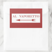 イタリア，ヴェネツィア通りサインVaporettへ 長方形シール (バッグ)