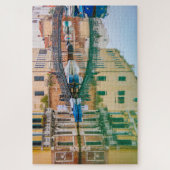 イタリア，ヴェネツィア運河と反射付き橋 ジグソーパズル (縦)