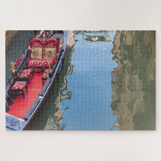 イタリア，ヴェネツィア運河に乗ったゴンドラボート ジグソーパズル (横)