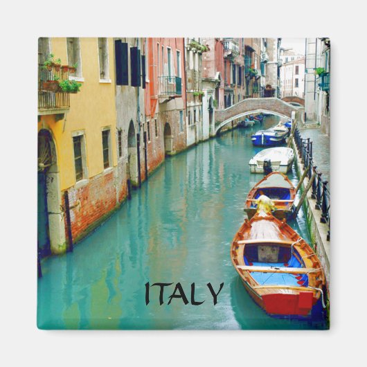 イタリア，ヴェネツィア運河 マグネット (正面)