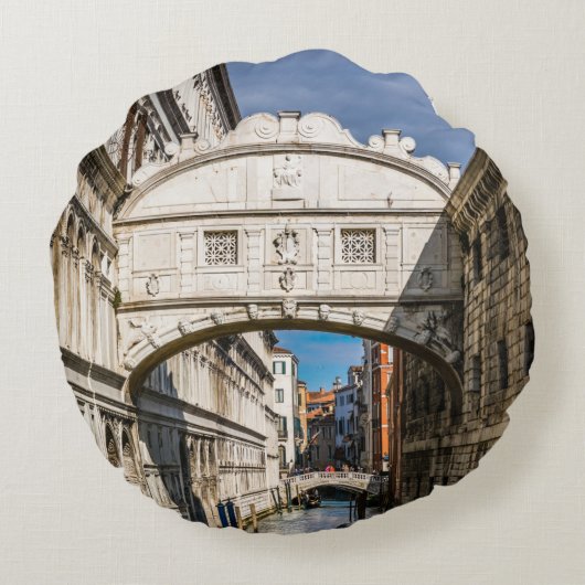 イタリア，ヴェネツィア，ため息の橋 ラウンドクッション (裏面)