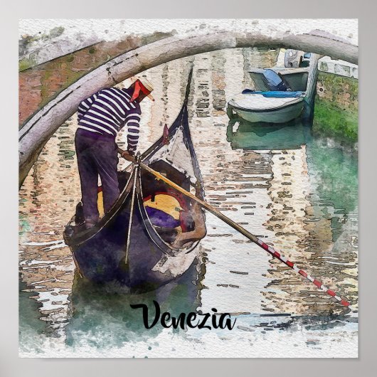 イタリア，ヴェネツィア，グランドカナルデザインポスター ポスター (正面)