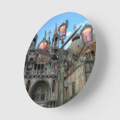 イタリア，ヴェネツィア，セントマークス&ランプ ラウンド壁時計 (傾斜)