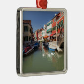 イタリア,ヴェネツィア,ブラーノ島,運河の白鳥 メタルオーナメント (右)