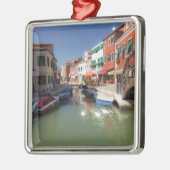 イタリア,ヴェネツィア,ブラーノ島,運河の白鳥 メタルオーナメント (左)