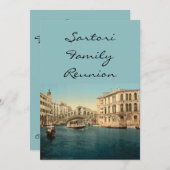 イタリア、ヴェネツィア、リアルトブリッジ&グランドカナル 招待状 (正面/裏面)