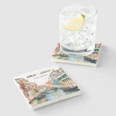 イタリア ヴェネツィア ロマンチック 結婚式の日程を保存しよう ストーンコースター (横)