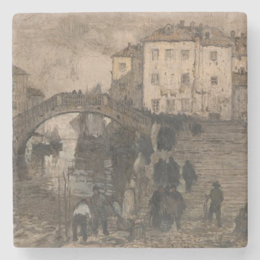 イタリア，ヴェネツィア(ヴィンテージヴェネツィアの風景) ストーンコースター (正面)