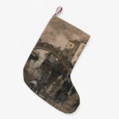 イタリア，ヴェネツィア(ヴィンテージヴェネツィアの風景) スモールクリスマスストッキング (正面 (吊り時))