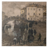 イタリア，ヴェネツィア(ヴィンテージヴェネツィアの風景) タイル (正面)